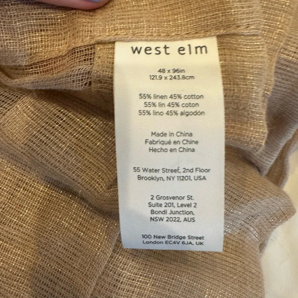 West Elm sparkle blush curtain set. 48x84